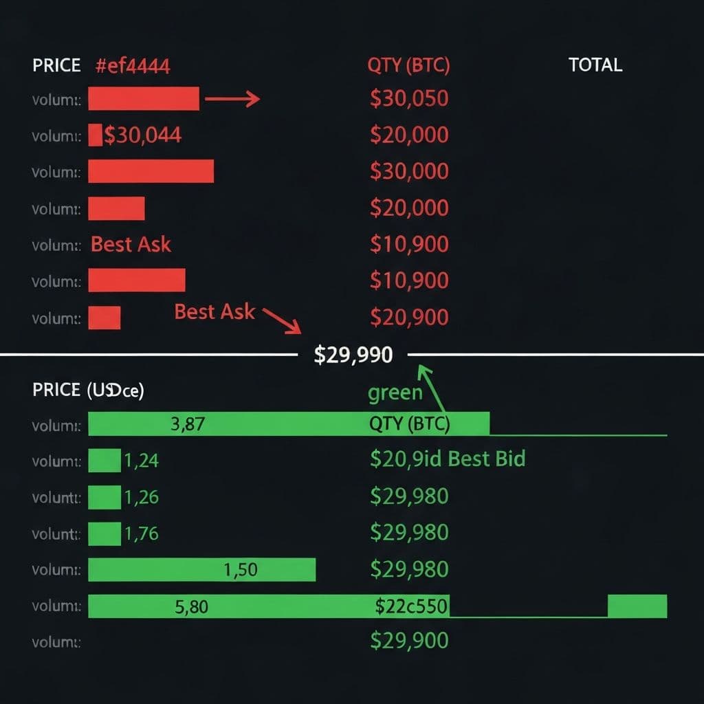 Exchange order book depth visualization